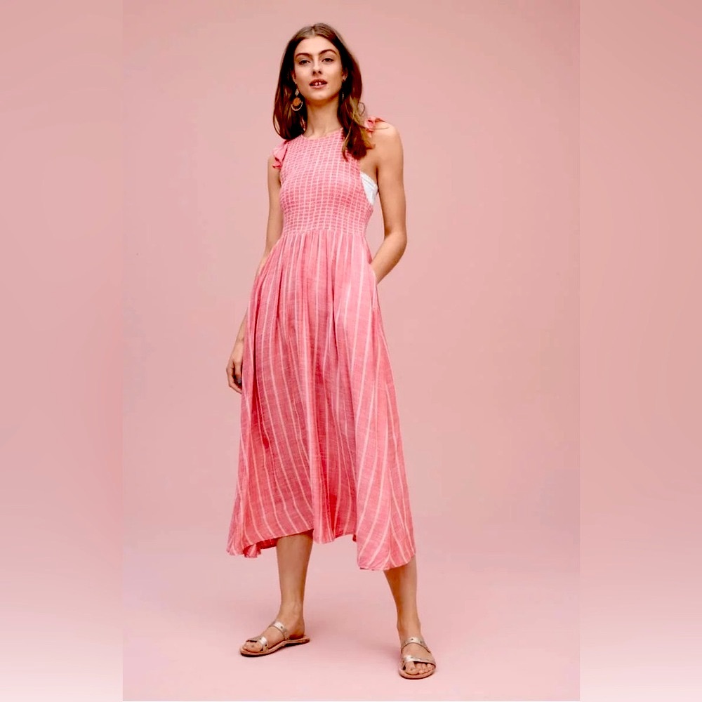 Free People Pink Midi Dress